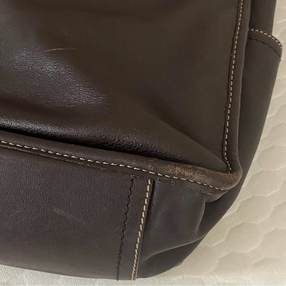 Y2K COACH • Lenox Brief Brown Leather Messenger Journalist Crossbody • 70105